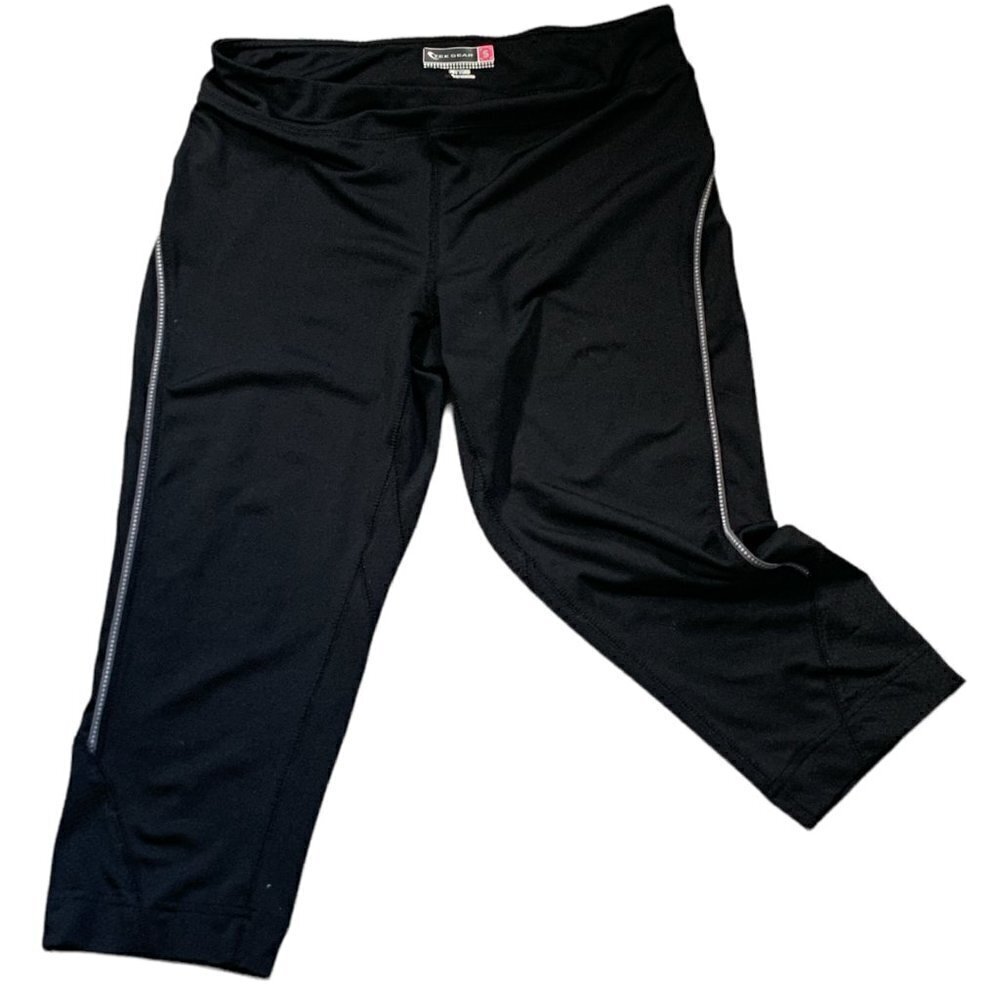 Tek Gear Activewear‎ Yoga Gym Workout Cropped Pant Side Trim S Black #60i